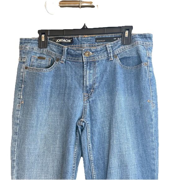 Jordache Bootcut 10 Women's Denim Jeans Embroider  pockets Medium Wash stretch - Picture 3 of 9